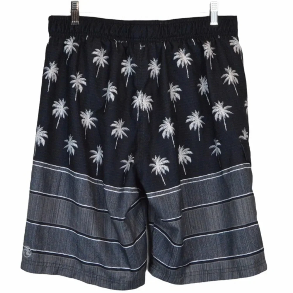 Ocean Current‎ Board/Swim Shorts Palms/Stripes Lg.
